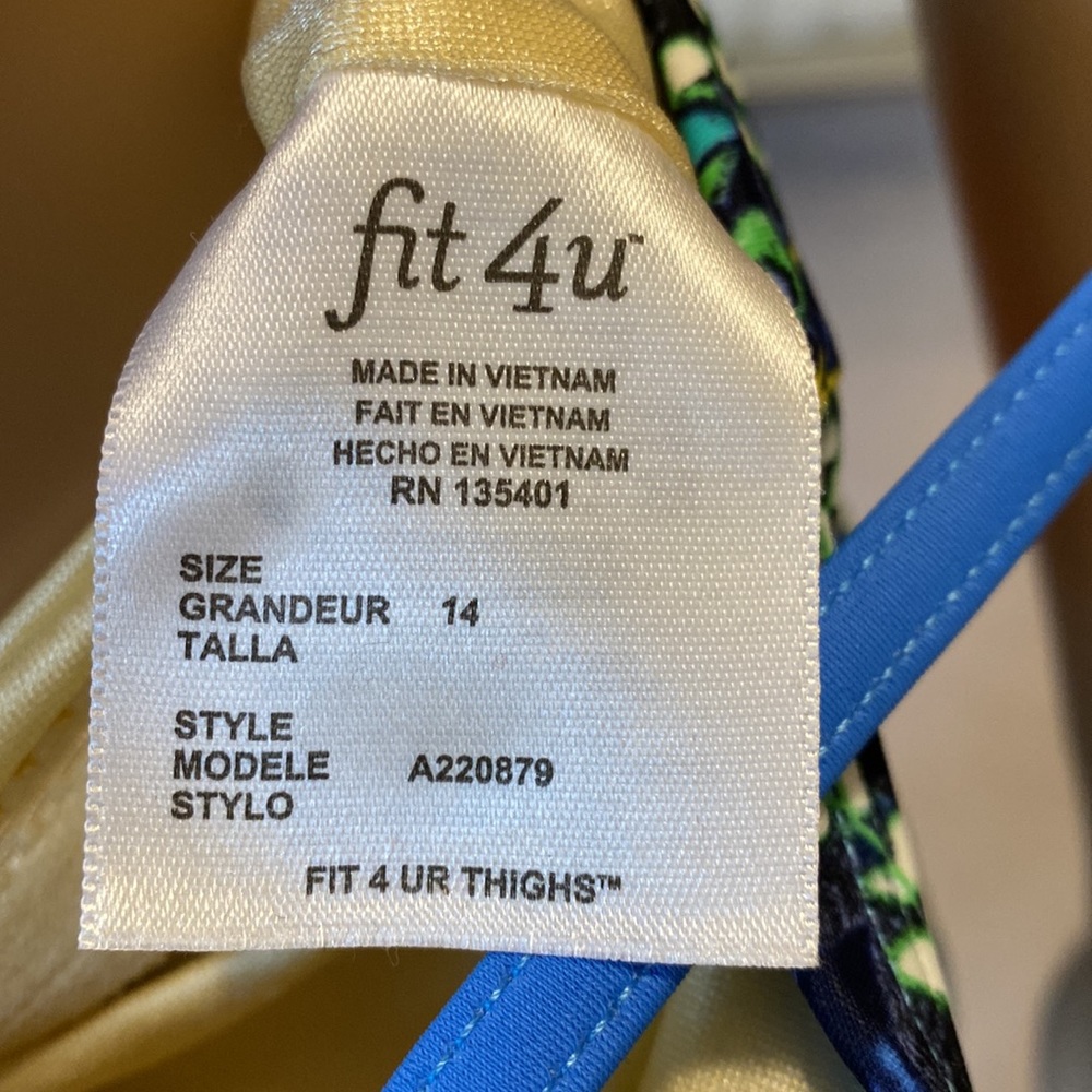 Fit 4U Swim Dress Beautiful Tropical Blues, New - Picture 7 of 8